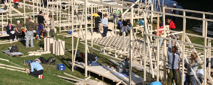 Picture of students who are building 