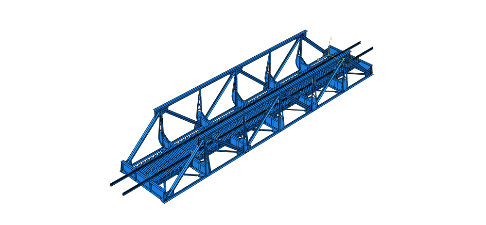 Numerical model of the Lerelva Railway Bridge made in Abaqus CAE. Model and illustration by NTNU/Bartosz Siedziako and Gunnstein Thomas Frøseth.