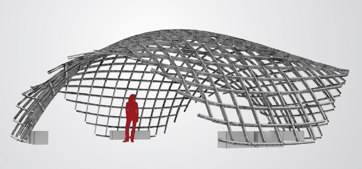 3D model of the Trondheim pavilion. Illustration: NTNU/John Haddal Mork and Steinar Hillersøy Dyvik.