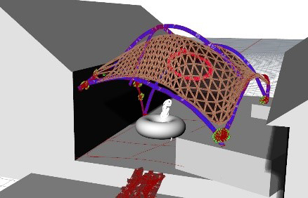 Shell generated automatically, trying to fit the sketch while obtaining a smooth surface. Illustration by NTNU/John Haddal Mork and Marcin Luczkowski.