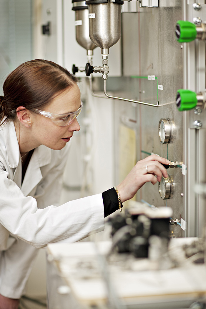 Nina_Hammer in the catalysis lab.