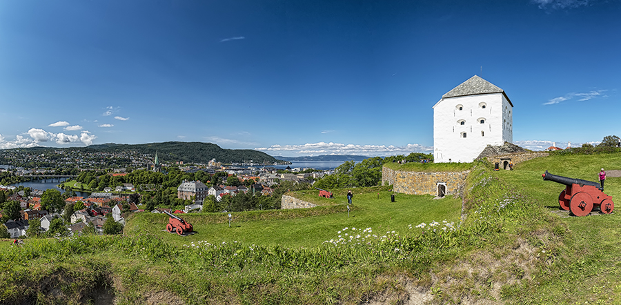 View of Kristiansten Fortress with Trondheim City in the background. Photo