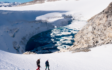 Walking on glacier in Norway