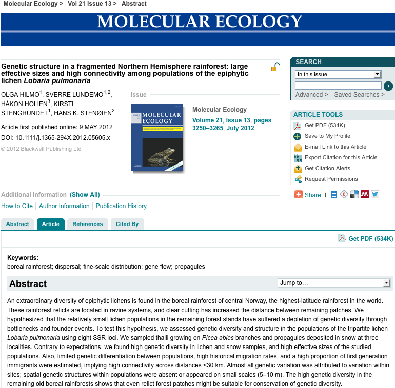 Molecular Ecology