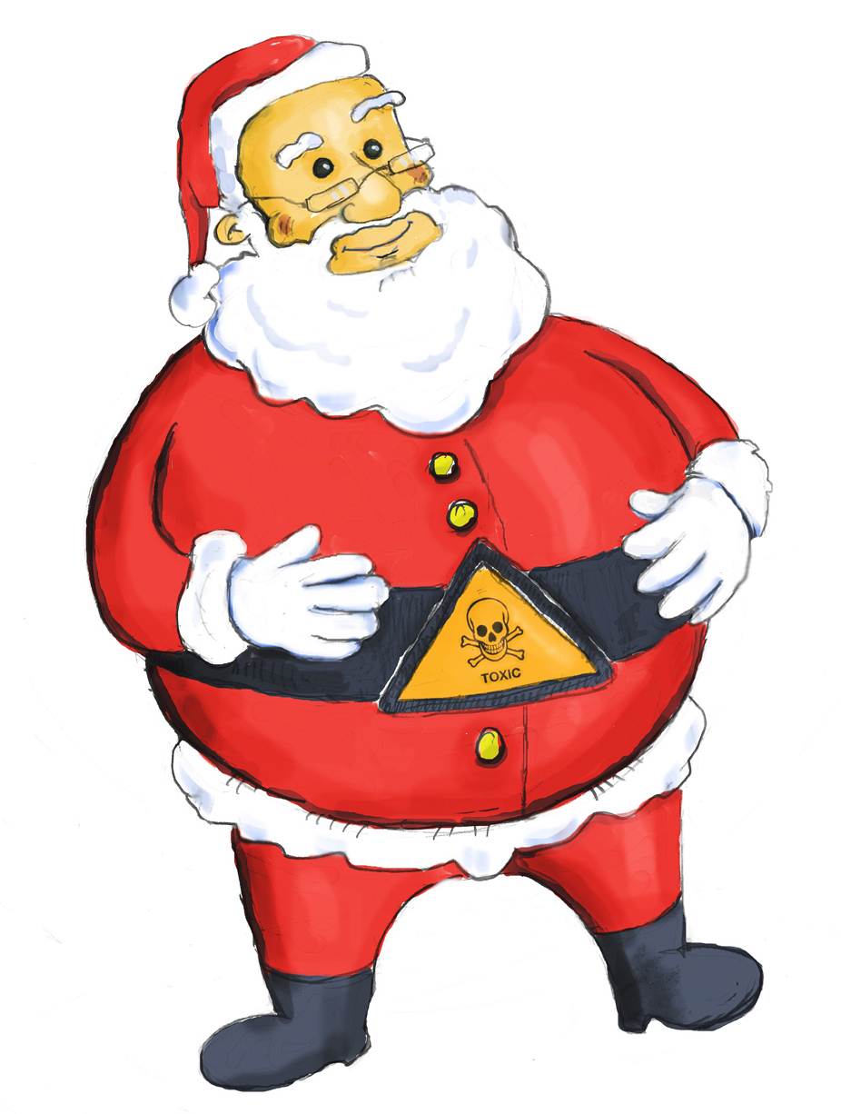 Is Santa Claus toxic? Illustration by Mads Nordtvedt, NTNU Info