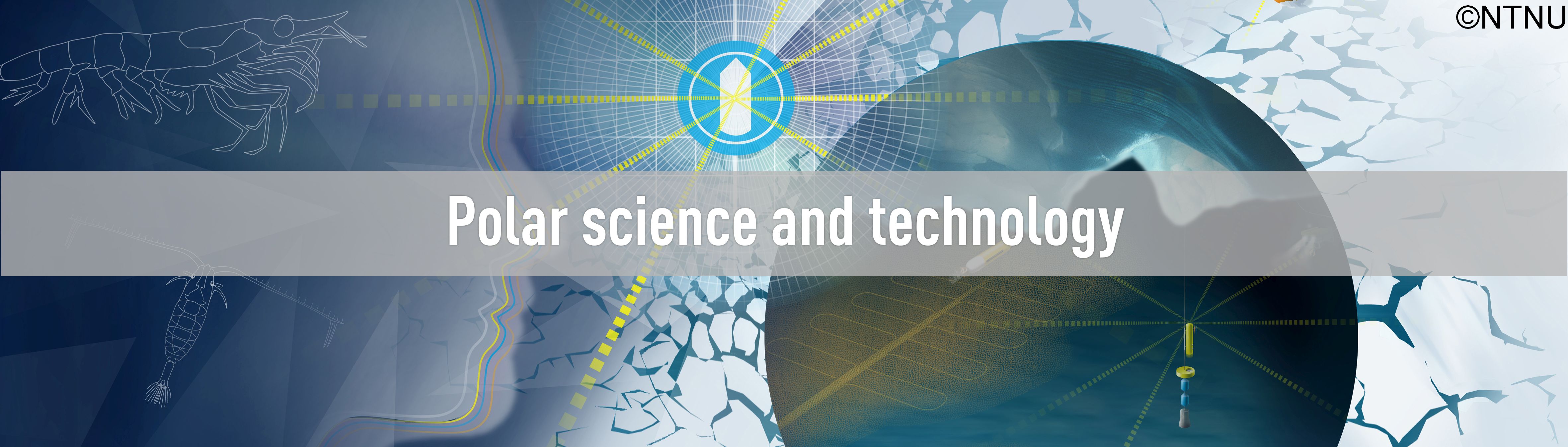 Graphic illustration with text "Polar science and technology"