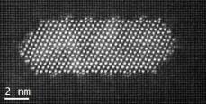 Needle-shaped U1-Ge precipitate in an Al-Mg-Ge alloy imaged using aberration-corrected scanning transmission electron microscopy (R. Bjørge et al. Acta Mater. 59 (2011) 6103)