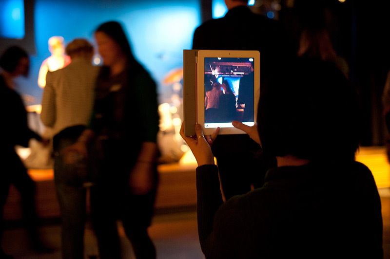 Person photographing with an iPad. Photo by Bard Ivar Basmo.