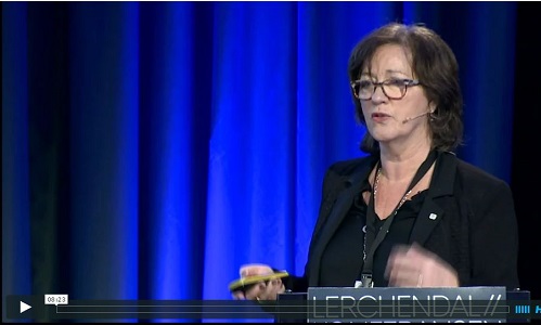 Screenshot of Annik Magerholm Fet from video at Lerchendalkonferansen 2015