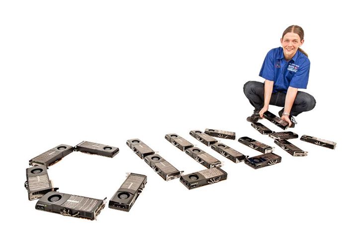 Jan Christian Meyer posing with our GTX 480 cards