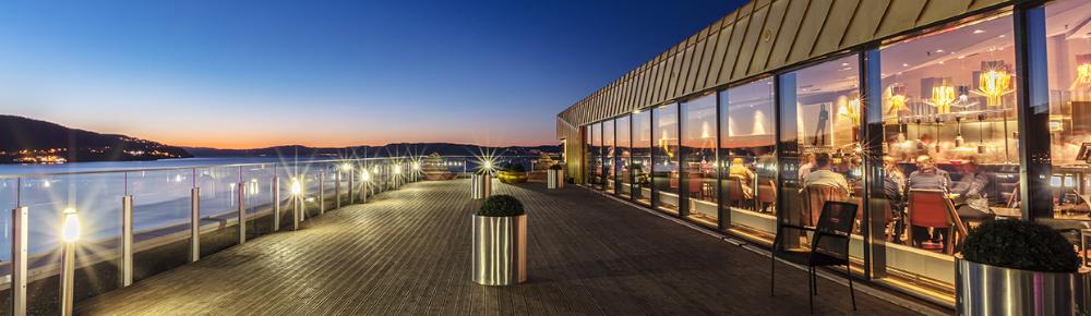 Photo of sunset at the terrace of a skybar
