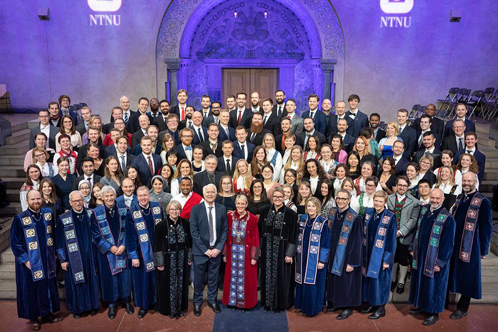 Doctors awarded, the honorary doctors and the rectorate 14 November 2019. Photo: Thor Nielsen/NTNU