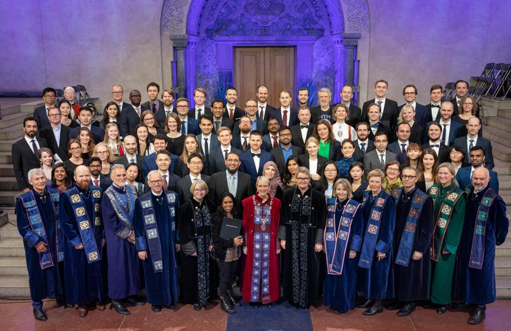 Doctors awarded, the honorary doctors and the rectorate 13 November 2019. Photo: Thor Nielsen/NTNU