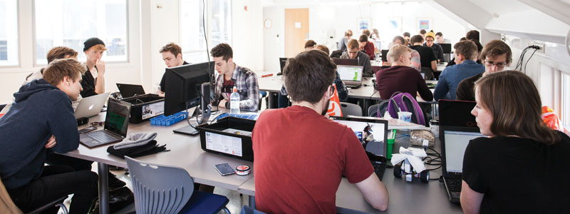 Students in computer labs