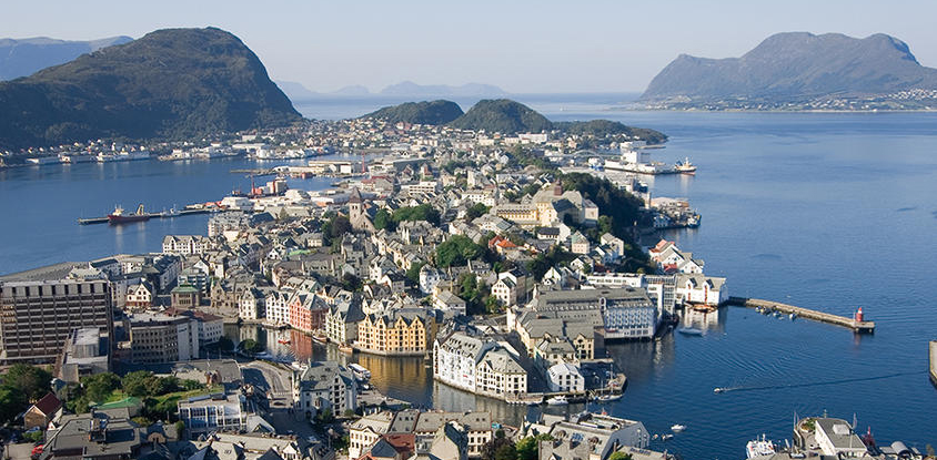 Ålesund city seen from above