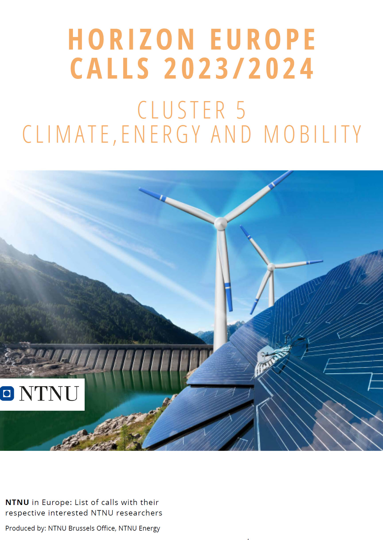 Cover - Cluster 5 Climate, Energy and Mobility – Horizon Europe brochure, October 2023