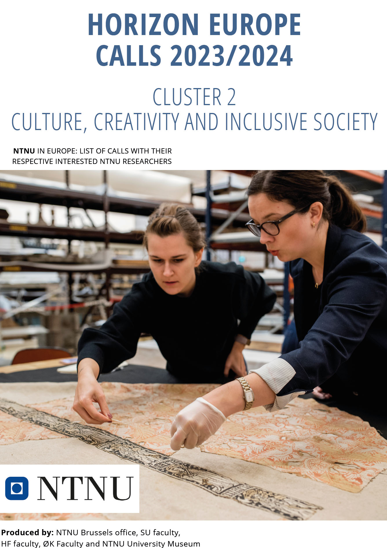 Cover - Cluster 2 Culture, Creativity and Inclusive Society – Horizon Europe brochure, October 2023