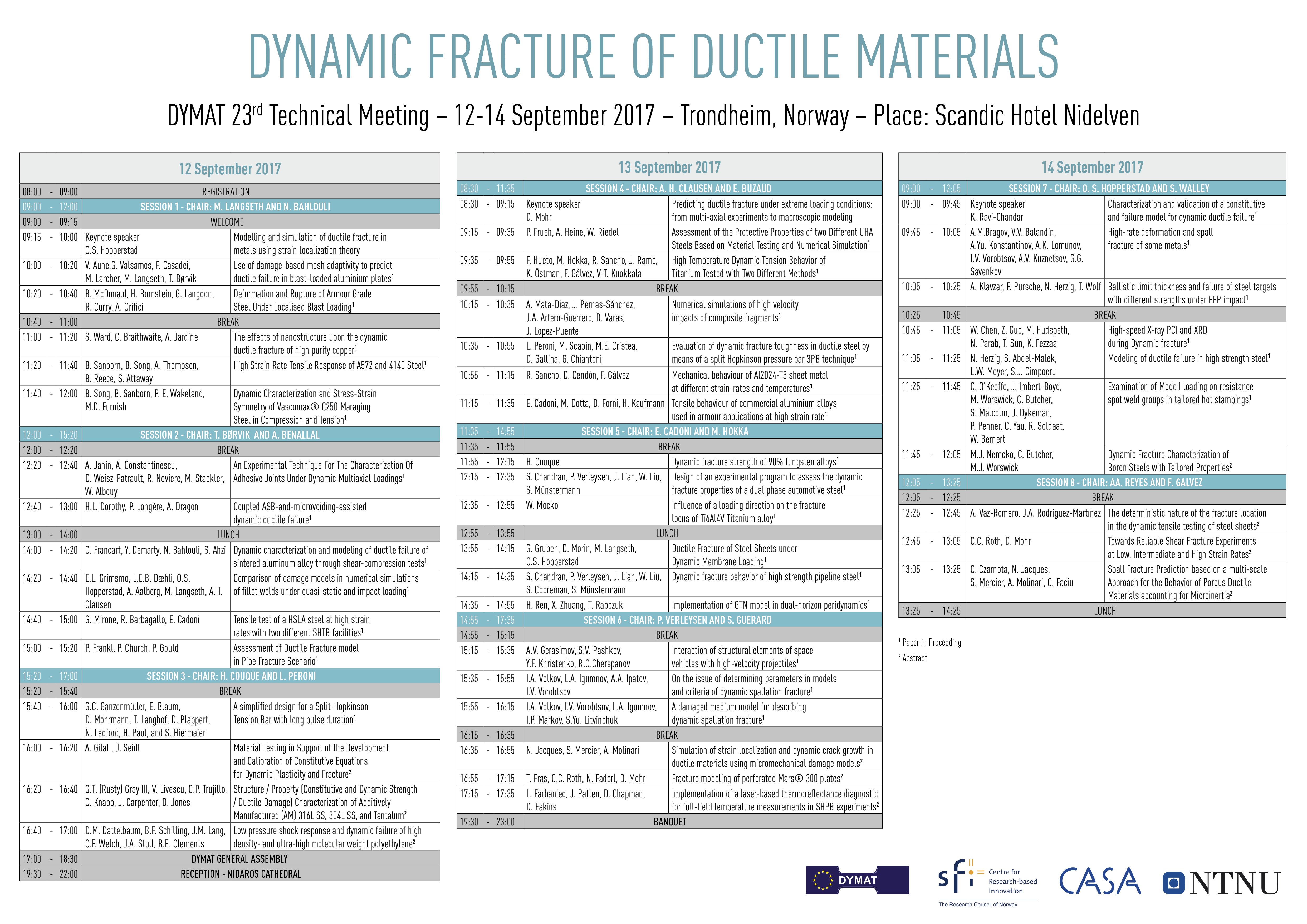 DYMAT 23rd Technical meeting programme