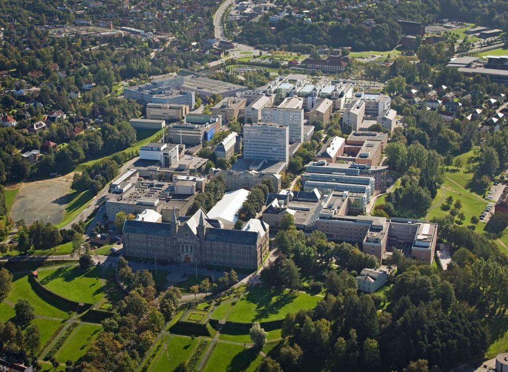 Aerial photo of NTNU´s campus Gløshaugen
