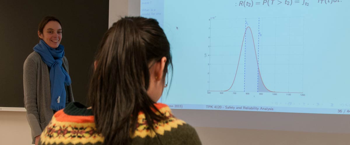 Student and teacher in a lecture
