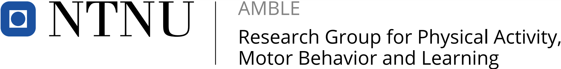 Logo: AMBLE: Physical Activity, Motor Behavior & LEarning. PNG