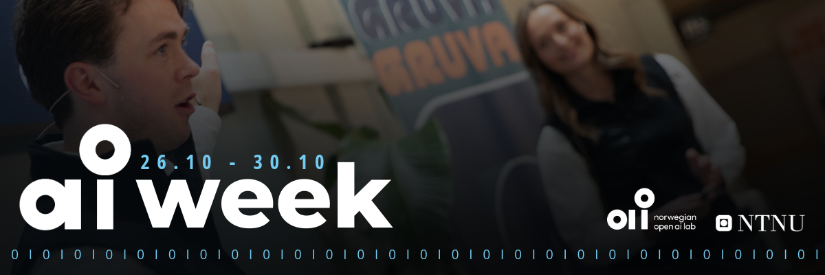 Banner for NTNU AI Week. Photo and graphic