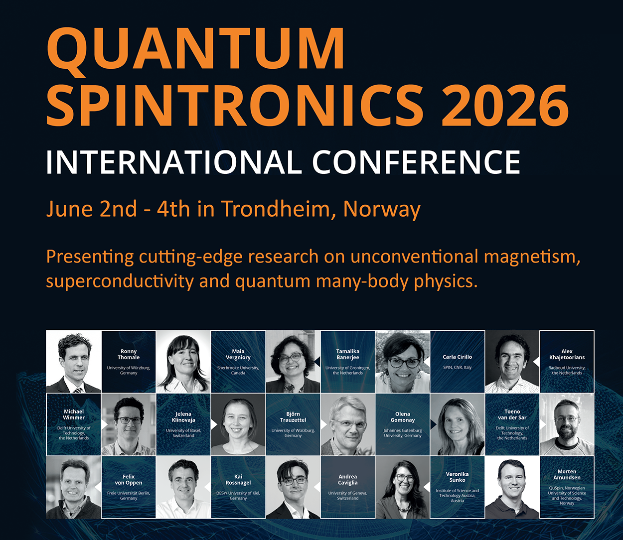 Image with info about the QuSpin International Conference 2026