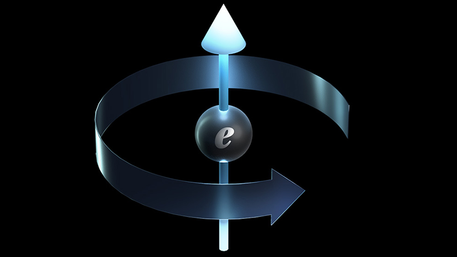Electronic spin counterclockwise. Illustration