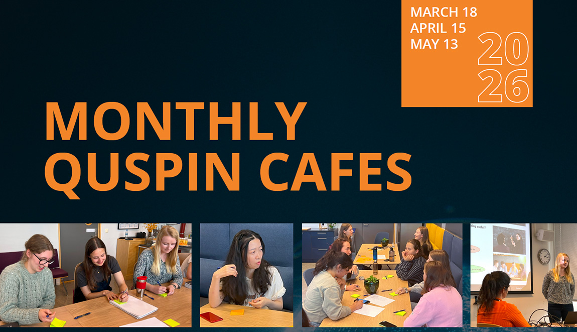 Poster for monthly QuSpin cafes