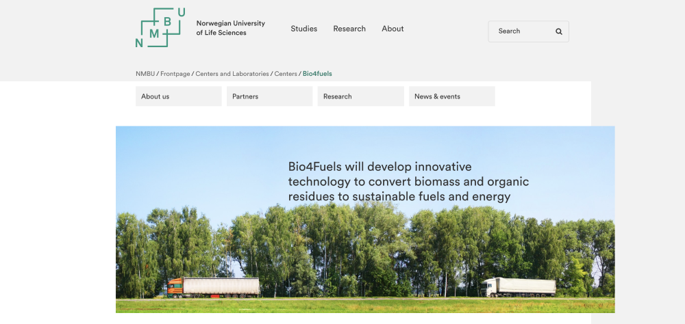 Screenshot Bio4fuels website