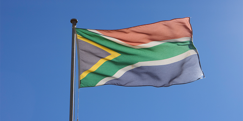 South African flag. Photo.