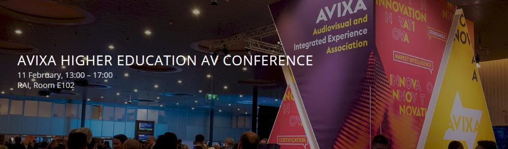 AVIXA higher education AV conference, Amsterdam 202. Banner