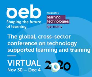 OEB 2020 conference logo. Link to oeb.global webpage