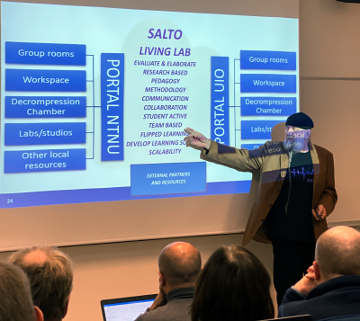 Robin Støckert speaking at USN 2019. Photo