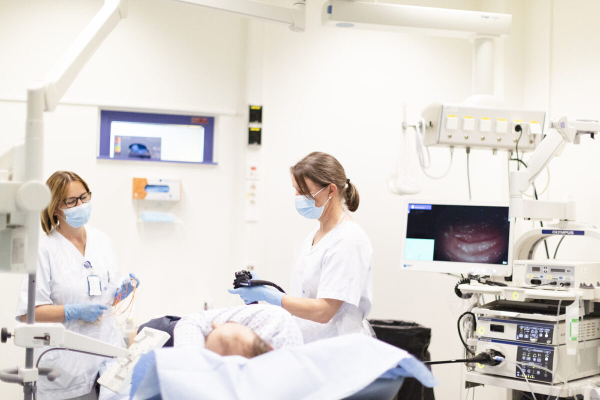 Colonoscopy on a patient. Photo: Janne Amalie Svit