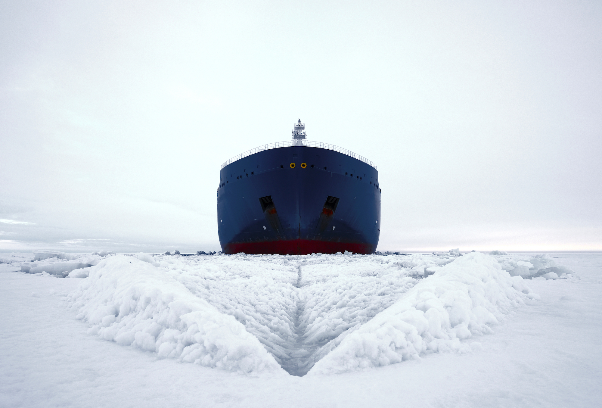 A ship on iced waters