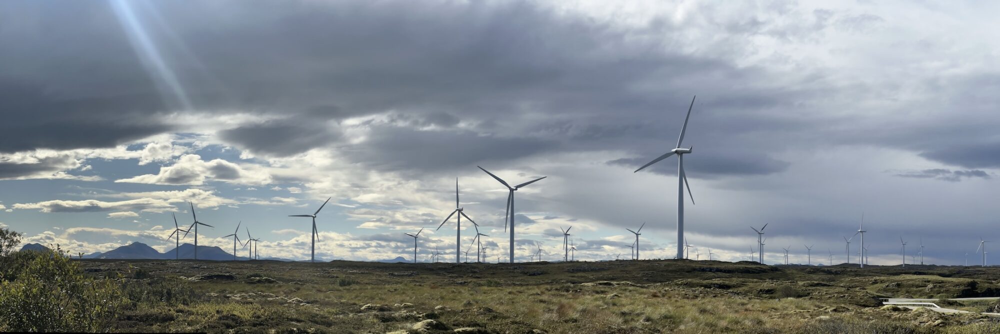 Smøla windpark with lots of wind turbines