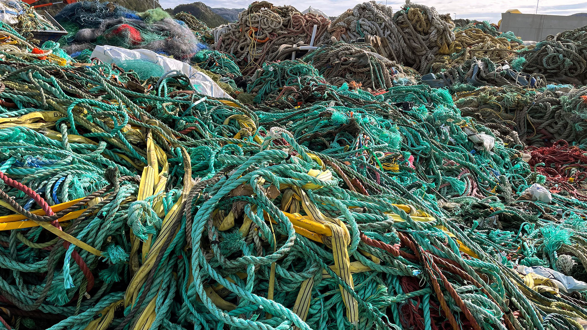 a lot of diffrent fishing ropes