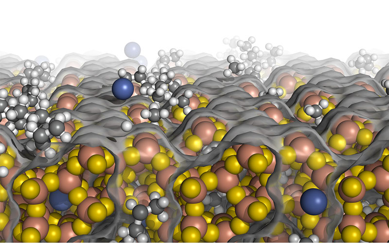 rendered picture from atomistic simulation