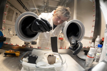 person in lab. photo