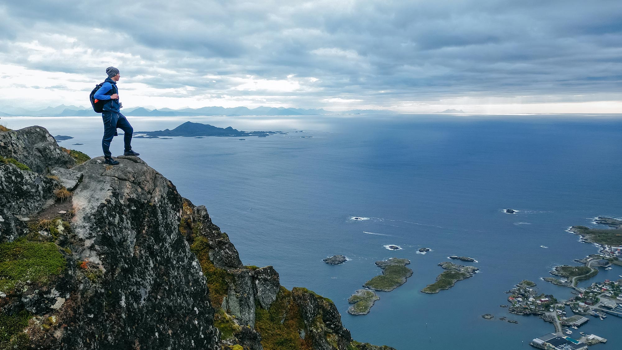 Man admiring the view from a mountain