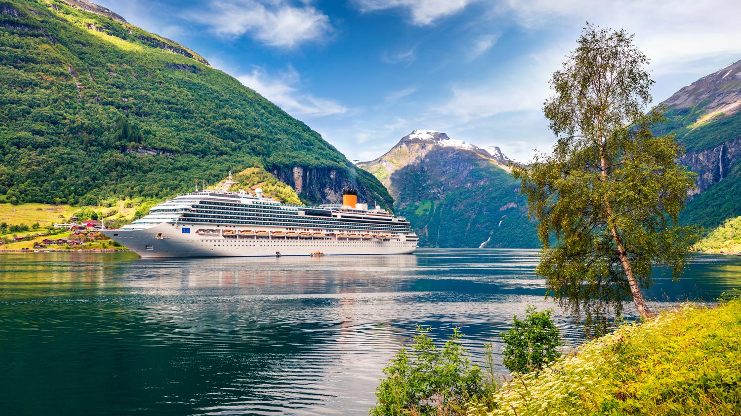 Big boat in the fjord