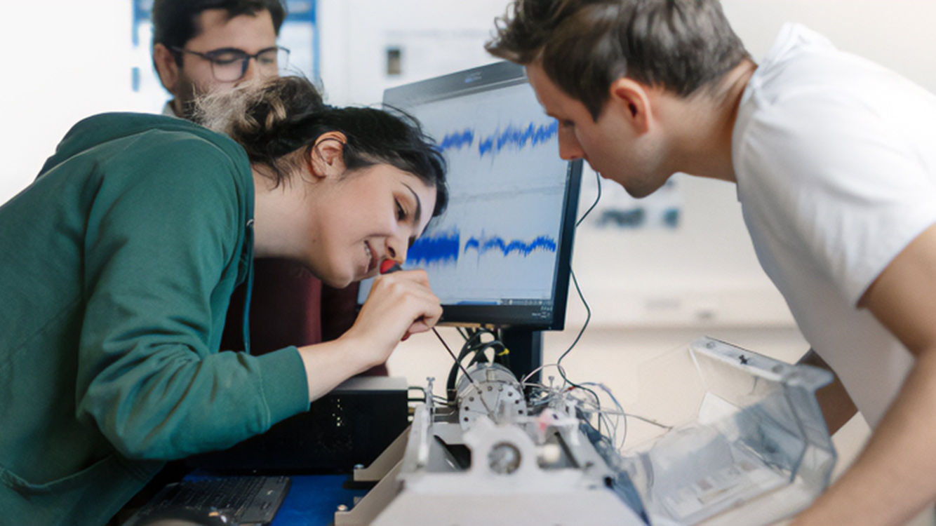 Students working in a laboratorium