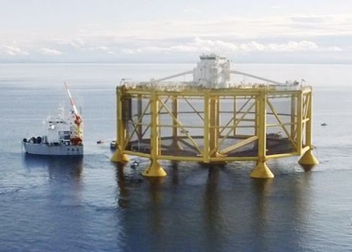 Ocean Farm - exposed aquaculture illustration from SalMar. 