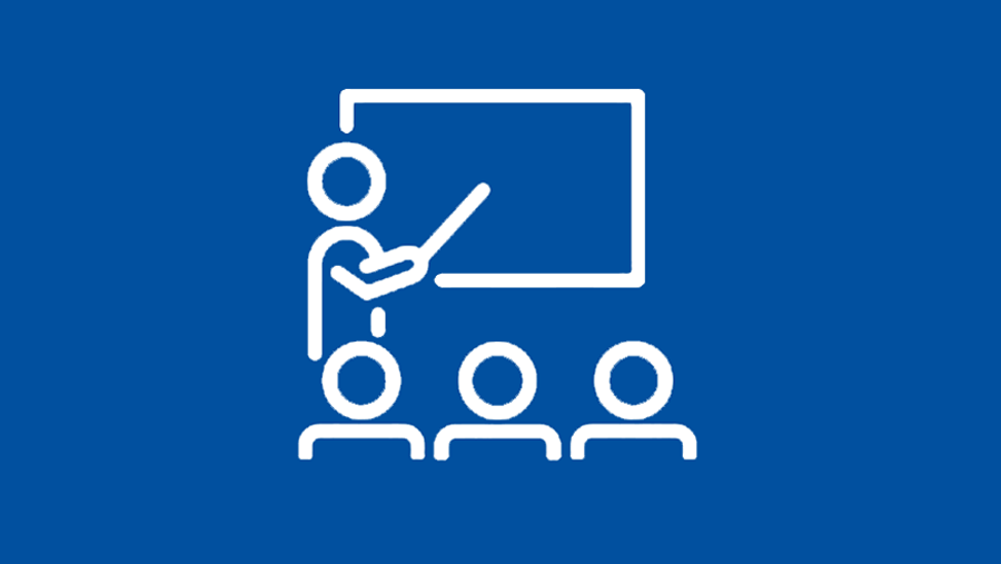 Icon with a teacher instructing students