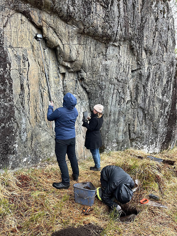 Students undertaking fieldwork. Photo