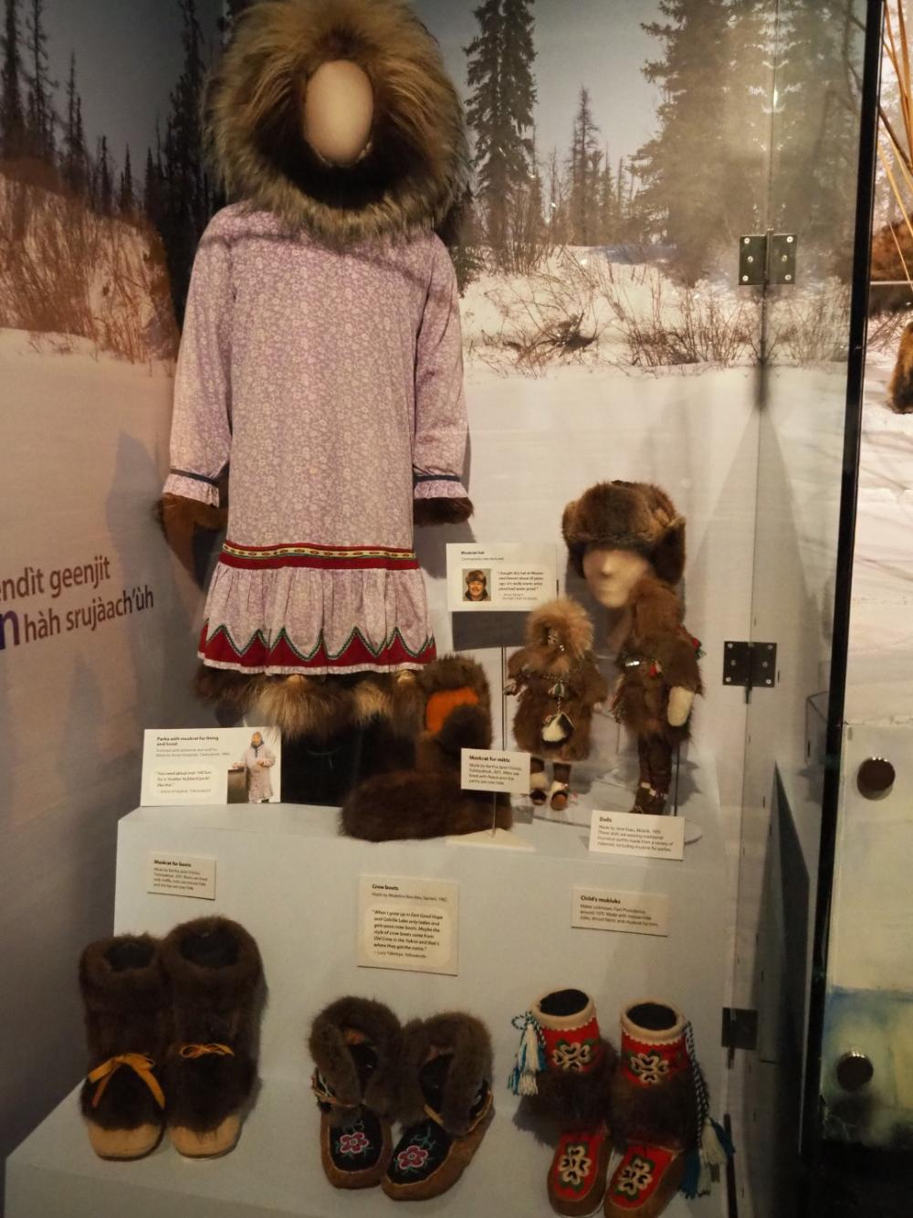 Traditional Inuit clothes and shoes. Photo