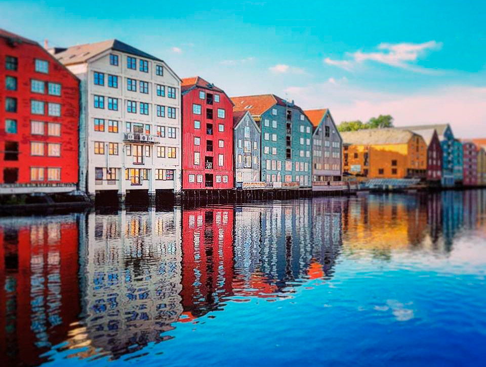 The old wharves by Nidelven in Trondheim 