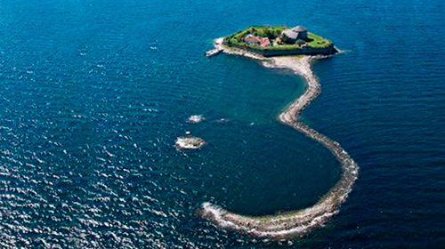 Aerial view of Munkholmen Islet