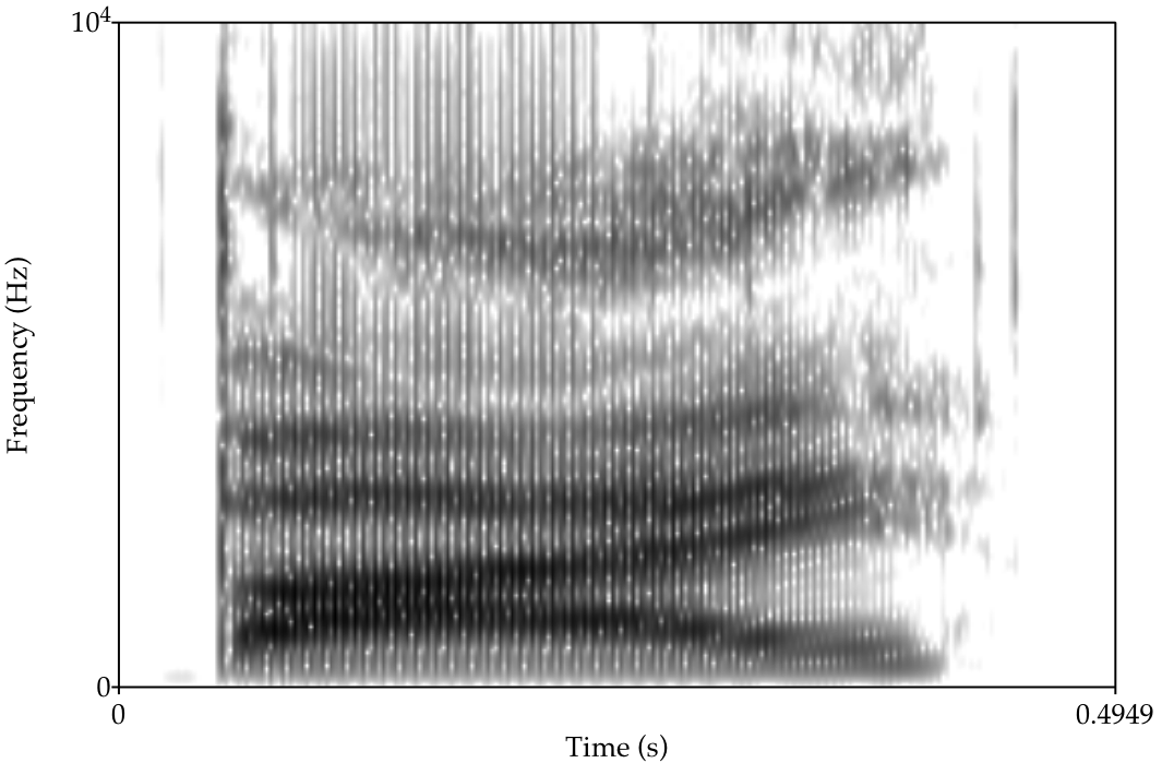 Voice spectrogram of the English word “buy”